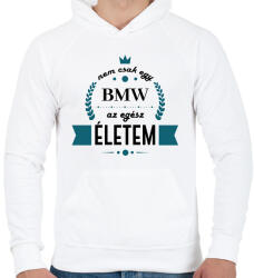 printfashion Nem csak egy BMW - Férfi kapucnis pulóver - Fehér (7182806)
