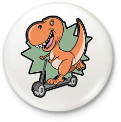 printfashion Rollerező dínó - Kitűző, hűtőmágnes - Fehér (13822949)