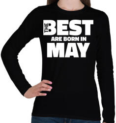 printfashion The Best are born in may - Női hosszú ujjú póló - Fekete (5427665)
