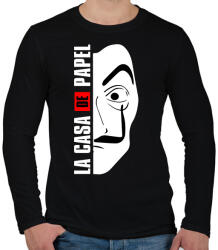 printfashion La Casa de Papel - A nagy pénzrablás - Money Heist - Férfi hosszú ujjú póló - Fekete (5793441)