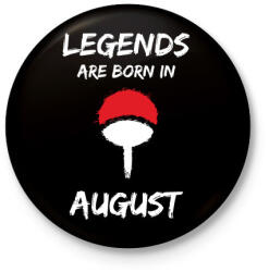 printfashion Naruto szülinap - Augusztus - Kitűző, hűtőmágnes - Fekete (3103291)