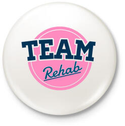 printfashion TEAM Rehab Pink - Kitűző, hűtőmágnes - Fehér (3074915)