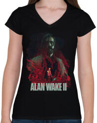 printfashion Alan Wake 2 - Női V-nyakú póló - Fekete (15794320)