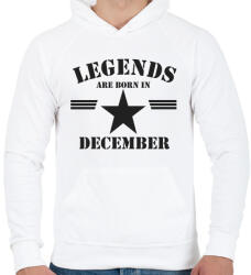 printfashion Legends are born in december - Férfi kapucnis pulóver - Fehér (5172982)