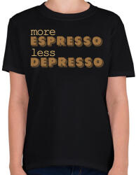 printfashion Több espresso - Gyerek póló - Fekete (11635770)