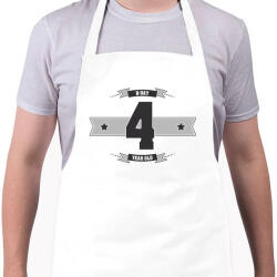 printfashion b-day-04-dark-lightgrey - Kötény - Fehér (4902218)