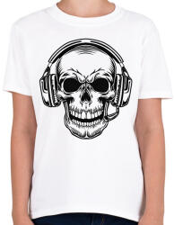 printfashion gamer koponya - Gyerek póló - Fehér (16034747)