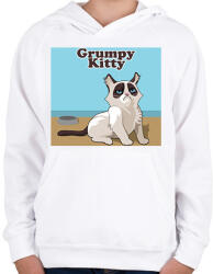 printfashion Macska - Gyerek kapucnis pulóver - Fehér (14971519)