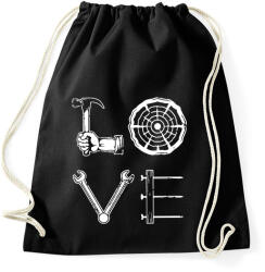 printfashion Love - Szerszámok - Sportzsák, Tornazsák - Fekete (9902291)