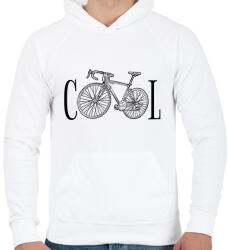 printfashion Biking is cool - Férfi kapucnis pulóver - Fehér (12045012)
