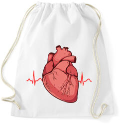 printfashion Heartbeat - Sportzsák, Tornazsák - Fehér (1622208)