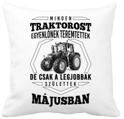 printfashion TRAKTOROS SZÜLINAP - Május - Párnahuzat, Díszpárnahuzat - Fehér (2647545)