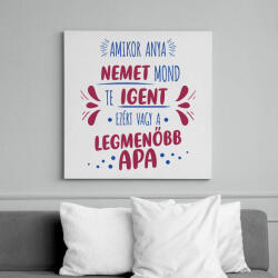 printfashion Legmenőbb apa - Vászonkép - Fehér (7130001)
