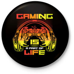 printfashion gaming - Kitűző, hűtőmágnes - Fekete (13707404)