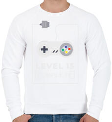 printfashion Level 15 completed - Férfi pulóver - Fehér (5224205)