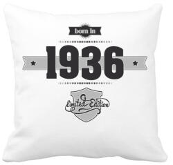 printfashion born-in-1936-(dark&lightgrey) - Párnahuzat, Díszpárnahuzat - Fehér (466725)