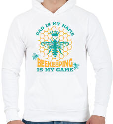 printfashion Méhész apa - Férfi kapucnis pulóver - Fehér (13170148)