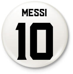 printfashion MESSI BLACK - Kitűző, hűtőmágnes - Fehér (11536563)