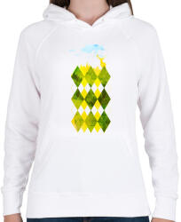 printfashion Elegant forest - Női kapucnis pulóver - Fehér (220959)