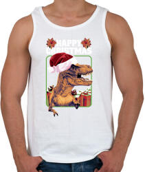 printfashion Dínós Karácsony - Férfi atléta - Fehér (14672657)