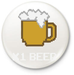 printfashion X1 beer - Kitűző, hűtőmágnes - Fehér (4133102)