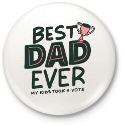 printfashion Best Dad Ever - Kitűző, hűtőmágnes - Fehér (5073163)