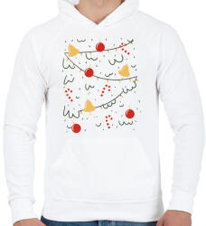 printfashion Karácsonyfa jelmez - Férfi kapucnis pulóver - Fehér (5626815)
