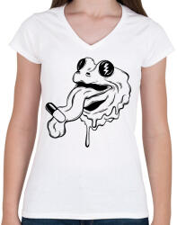 printfashion Frog with drug - Női V-nyakú póló - Fehér (15890826)