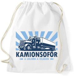 printfashion Kamionsofőr - a legjobb a világon - Sportzsák, Tornazsák - Fehér (6549019)