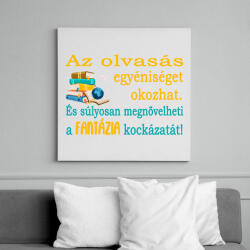 printfashion Az olvasás fontossága! - Vászonkép - Fehér (6636174)