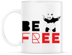 printfashion Be free - Banksy panda - Bögre - Fehér (7100561)