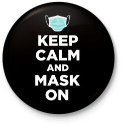 printfashion Mask on! - Kitűző, hűtőmágnes - Fekete (3102374)