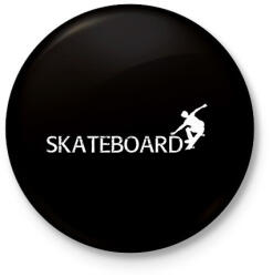 printfashion Skateboard - Kitűző, hűtőmágnes - Fekete (3102641)