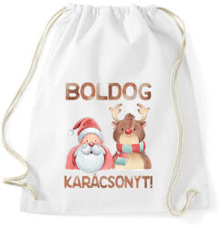printfashion Boldog karácsonyt! - Sportzsák, Tornazsák - Fehér (5682504)
