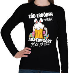printfashion Ződ erdőben vótam - Női hosszú ujjú póló - Fekete (15872513)