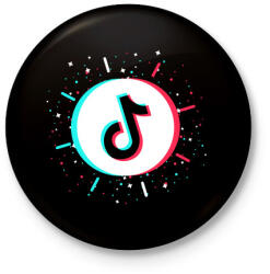 printfashion Tik Tok logo - Kitűző, hűtőmágnes - Fekete (3100465)
