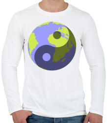 printfashion Yin-Yang bolygó - Férfi hosszú ujjú póló - Fehér (491151)