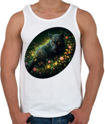 printfashion Fekete párduc - Férfi atléta - Fehér (14777026)