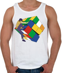 printfashion Rubik kocka - Férfi atléta - Fehér (8408198)