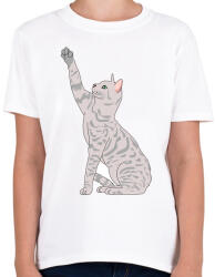 printfashion Macska - Gyerek póló - Fehér (5154852)