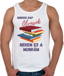 printfashion minden nap olvasok. . . - Férfi atléta - Fehér (11779022)