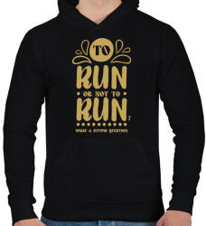 printfashion To run or not to run? - Férfi kapucnis pulóver - Fekete (7356059)