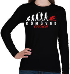 printfashion Kőműves evolúció - Női hosszú ujjú póló - Fekete (10291648)