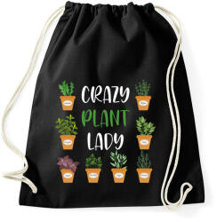 printfashion Crazy plant lady - Fehér - Sportzsák, Tornazsák - Fekete (6978810)