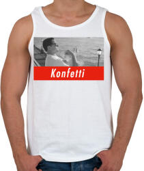 printfashion Wall street farkasai konfetti jelenet - Férfi atléta - Fehér (1082050)