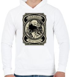 printfashion 1941 Velem ne szórakozz - Férfi kapucnis pulóver - Fehér (5910587)