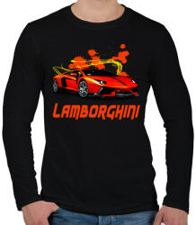 printfashion orange Lamborghini - Férfi hosszú ujjú póló - Fekete (4627066)