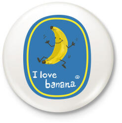 printfashion Banán logó - Kitűző, hűtőmágnes - Fehér (3934503)