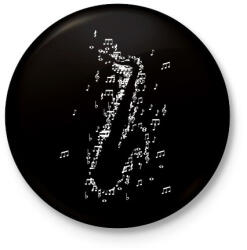 printfashion Szaxofon - Kitűző, hűtőmágnes - Fekete (9183222)