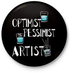 printfashion glass. artist. w - Kitűző, hűtőmágnes - Fekete (15689478)